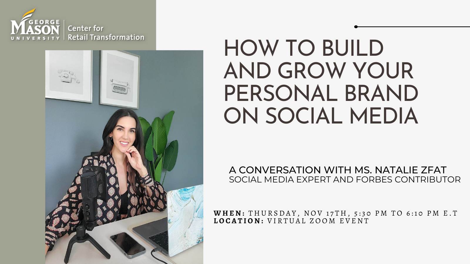 Center for Retail Transformation Social Media Expert Panel - Thurs, Nov 17 at 5:30pm ET, via Zoom.  Register online
