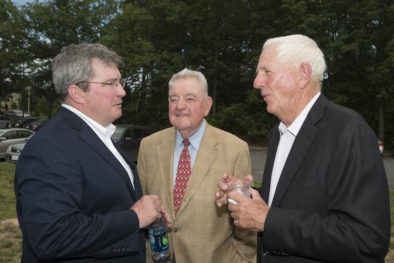 Jimmy and Til Hazel with Milt Peterson at groundbreaking